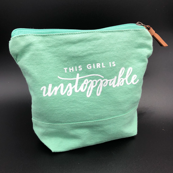 This Girl is Unstoppable Canvas Zipper Pouch