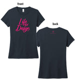 Navy & Hot Pink Life By Design Tee