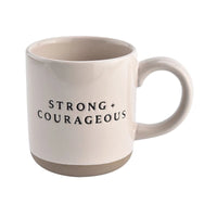 Strong and Courageous - Cream Stoneware Coffee Mug