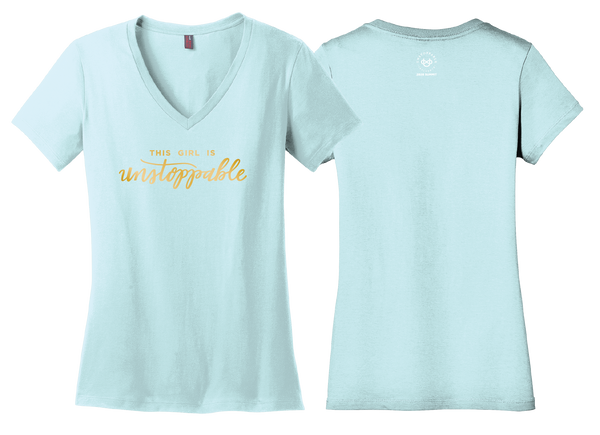 2020 Summit Blue & Gold Foil V-Neck Tee